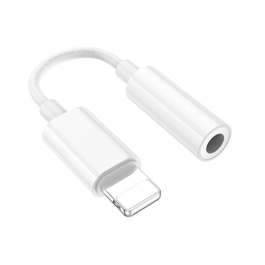 Adaptador Borofone Bv21 Lightning a Jack 3.5mm Blanco