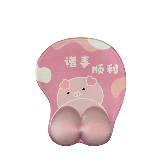 Mousepad Ergonomico Gel Apoyamuneca Antideslizante Cerdito