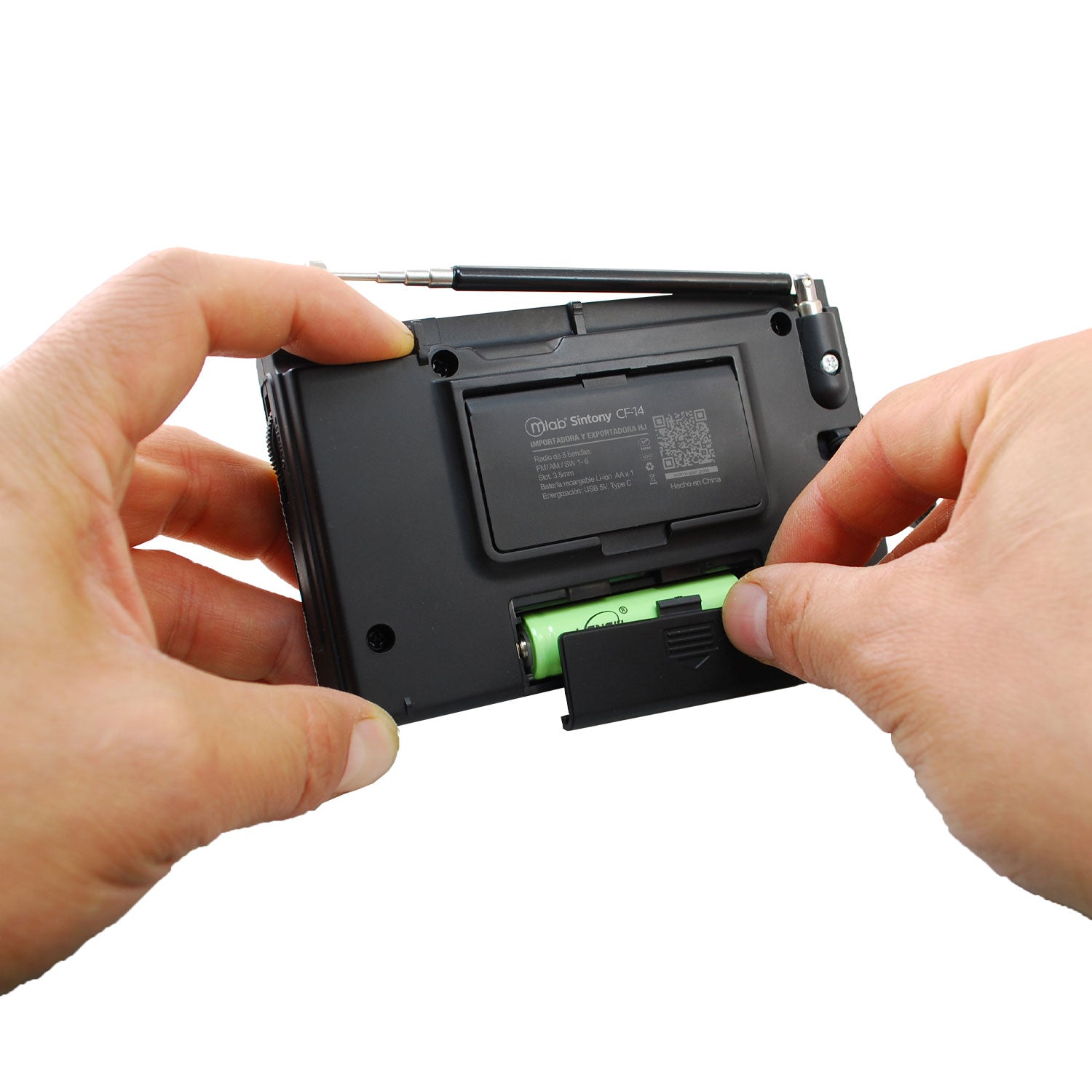 Radio Recargable Sintony Portatil Microlab Am fm Cf-14 Gris – imagen 4