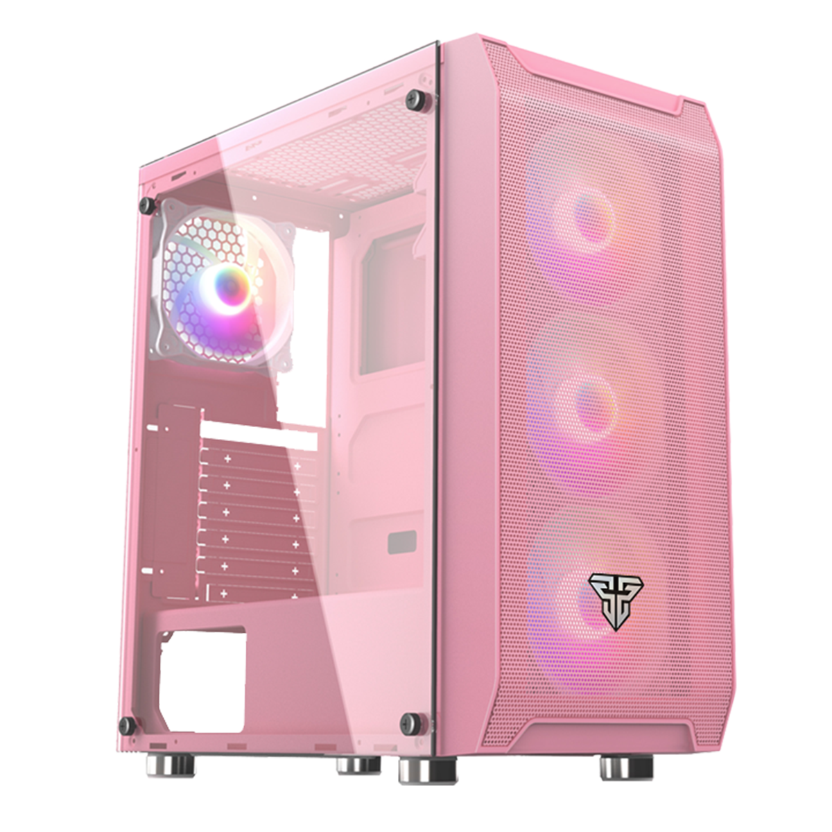 Gabinete Gamer Fantech Rgb Aero Cg80 Sakura Edition Rosado