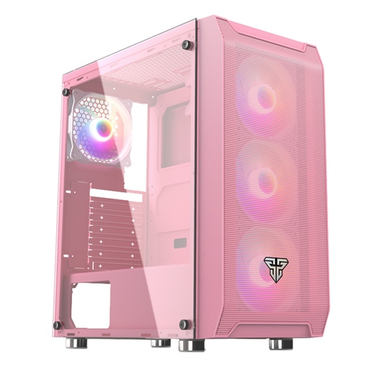 Gabinete Gamer Fantech Rgb Aero Cg80 Sakura Edition Rosado