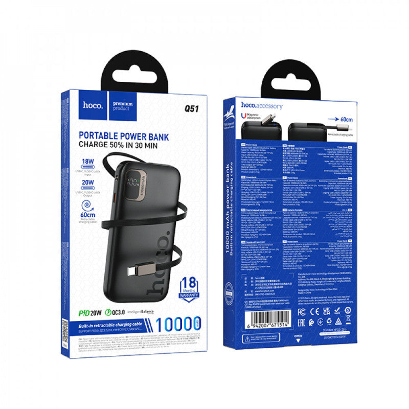 Powerbank Carga Rapida Hoco Q51 10000 Mah Negro – imagen 2