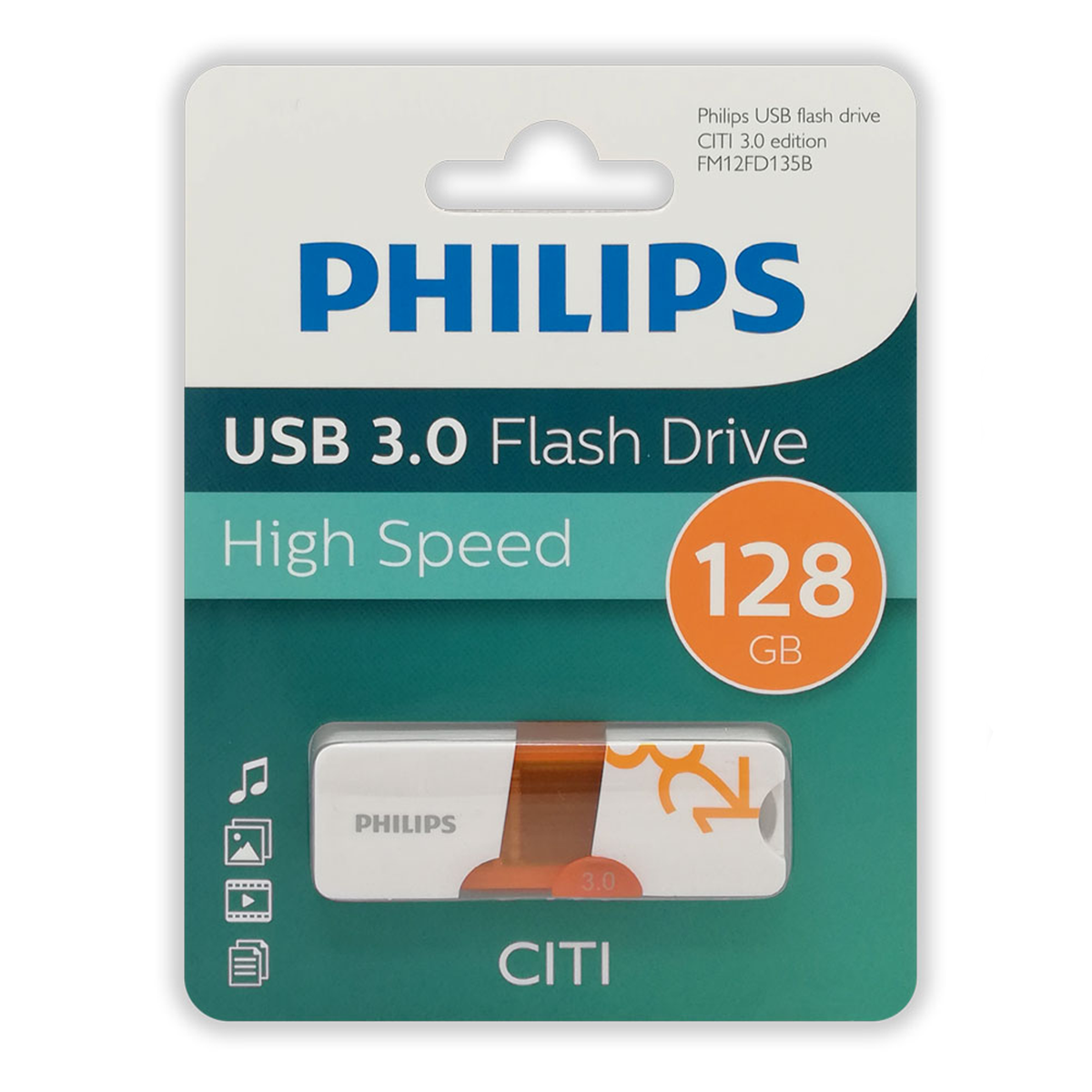Pendrive Philips 128 GB Usb 2.0 Citi Blanco