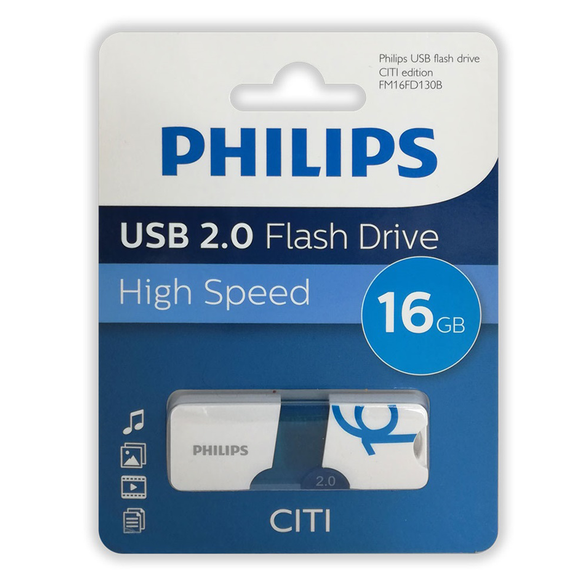 Pendrive Philips 16 GB Usb 2.0 Citi Blanco