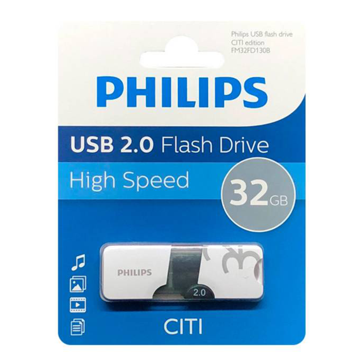 Pendrive Philips 32 GB Usb 2.0 Citi Blanco
