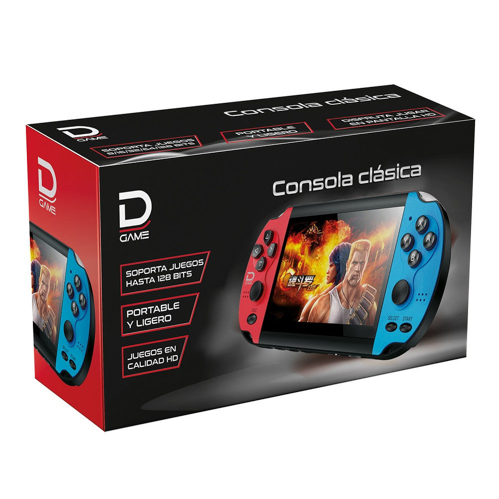 Consola Portatil Recargable Pantalla HD Datacom Rojo Azul – imagen 2