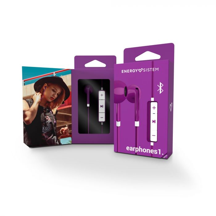 Audifonos Bluetooth Earphones 1 Energy Sistem Morado – imagen 4