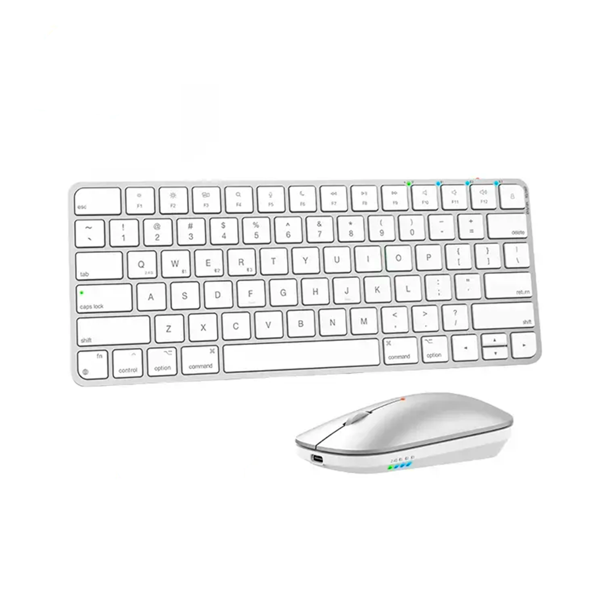 Kit Teclado + Mouse Inalámbrico Meetion iKey C210 Dual 2.4G + Bluetooth Blanco