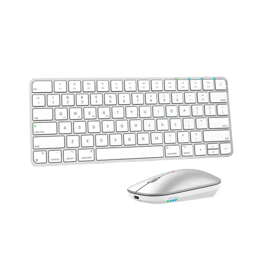 Kit Teclado + Mouse Inalámbrico Meetion iKey C210 Dual 2.4G + Bluetooth Blanco
