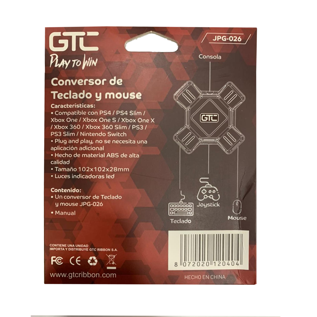Adaptador Gtc Jpg-026 Teclado y Mouse PS4 Xbox Switch Negro – imagen 3