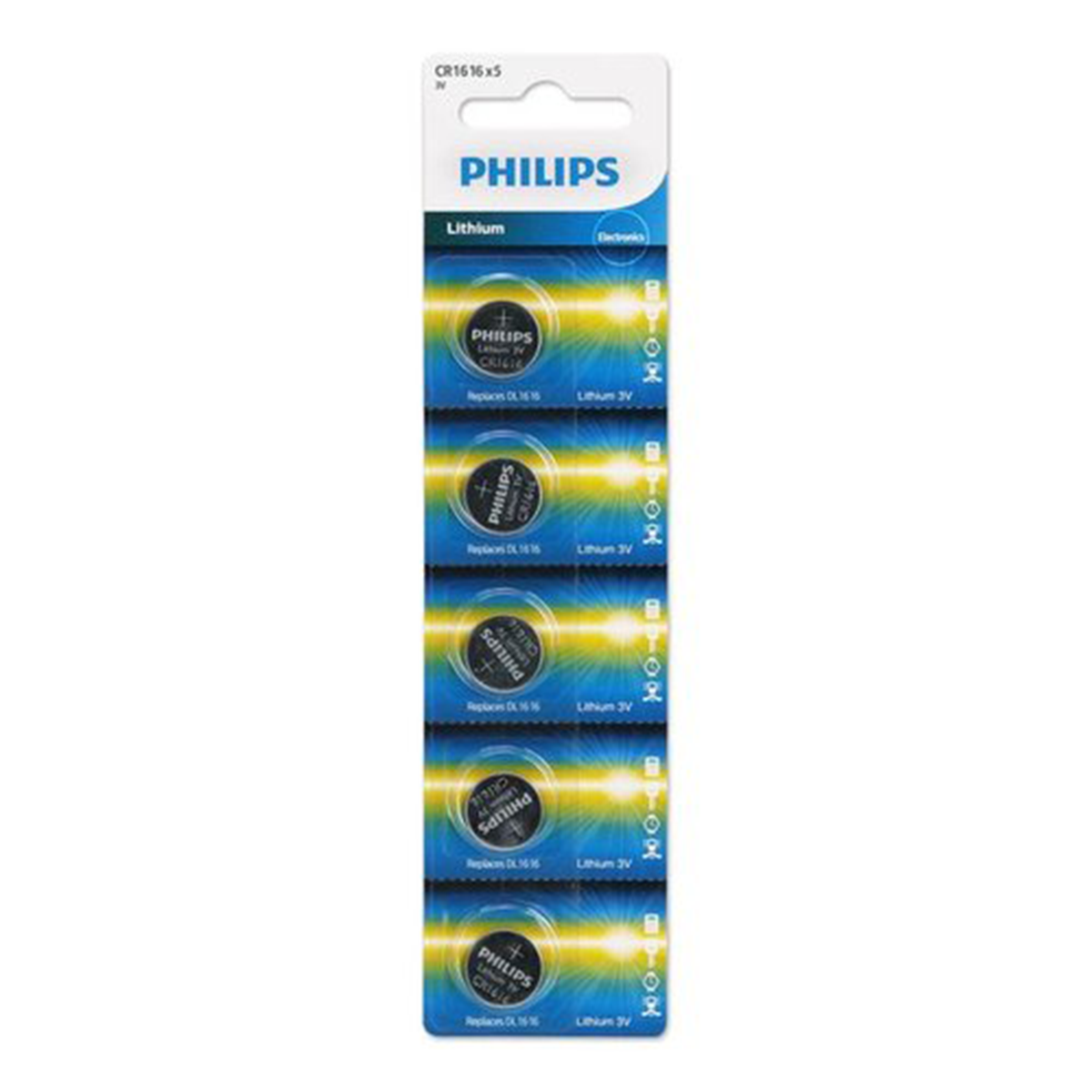 Pack Pilas Cr1616 Philips 5 unidades