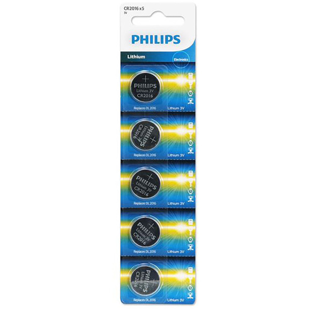 Pack Pilas Cr2016 Philips 5 unidades