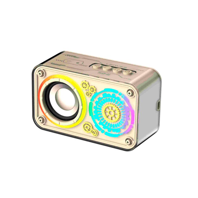 Parlante Bluetooth Lenyes S841 Colorfull Lights 10w Beige