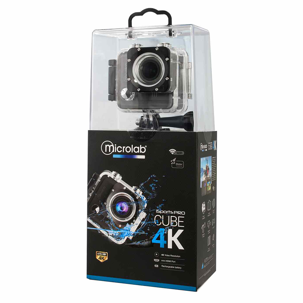 Camara Deportiva Isports Pro Cube 4k Wifi Microlab