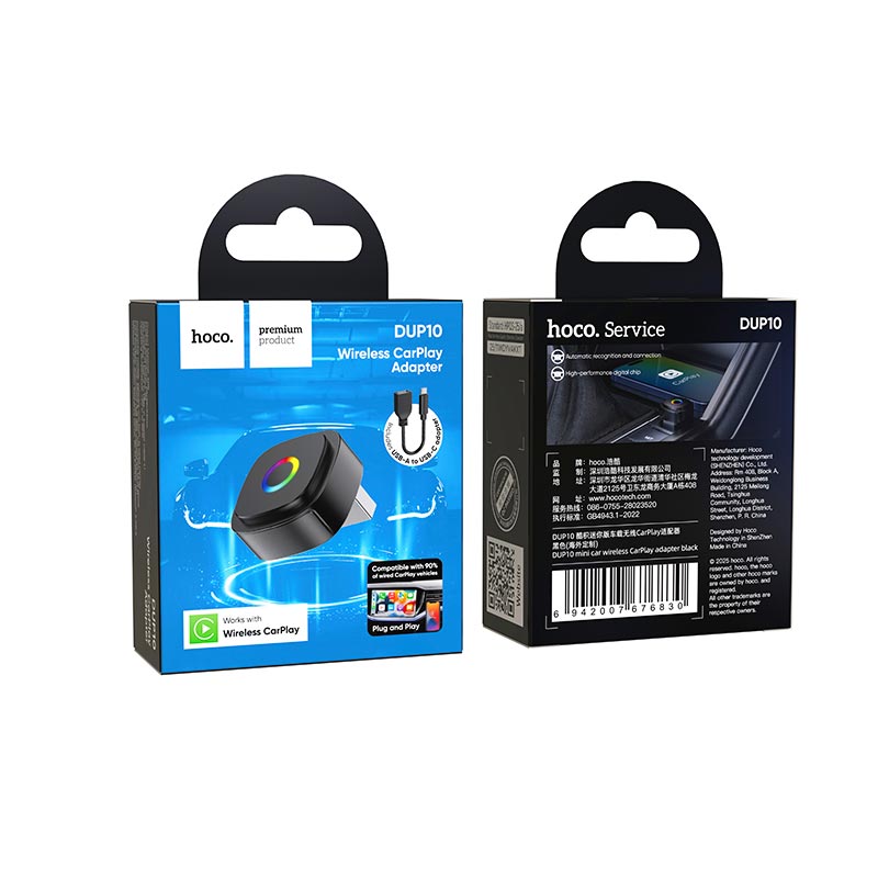 Adaptador Inalambrico Para Carplay Tipo C Hoco Dup10 Negro – imagen 2