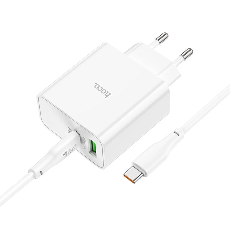 Cargador Hoco C113a 65w Carga Rapida + Cable Tipo C Blanco – imagen 3