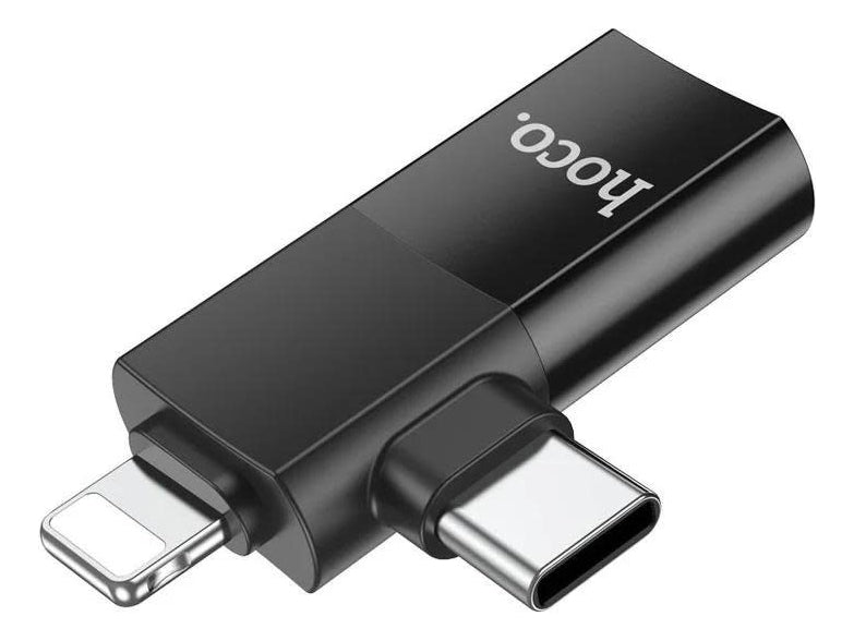 Adaptador Dual Hoco UA17 Lightning + USB-C Negro – imagen 4