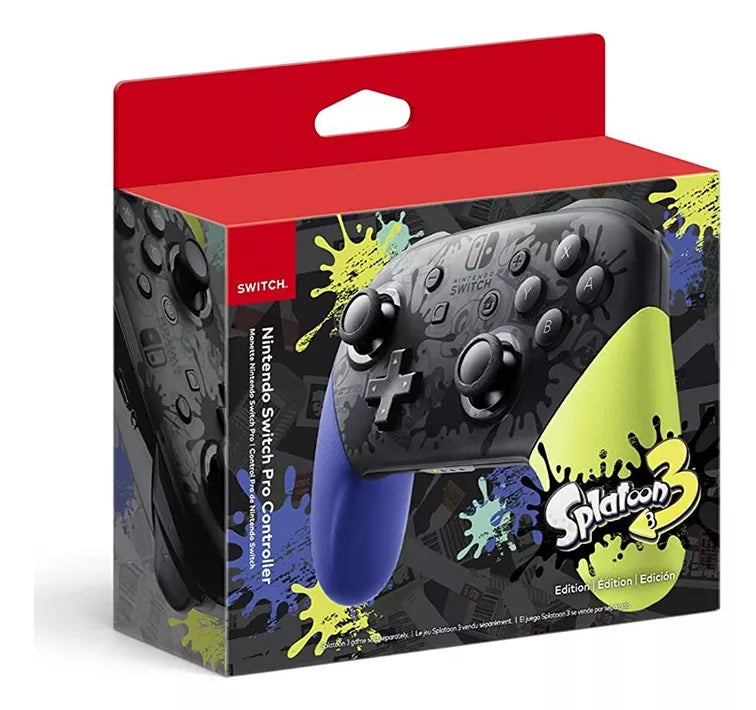Control Nintendo Switch Pro Controller Splatoon 3 Azul Amarillo – imagen 2