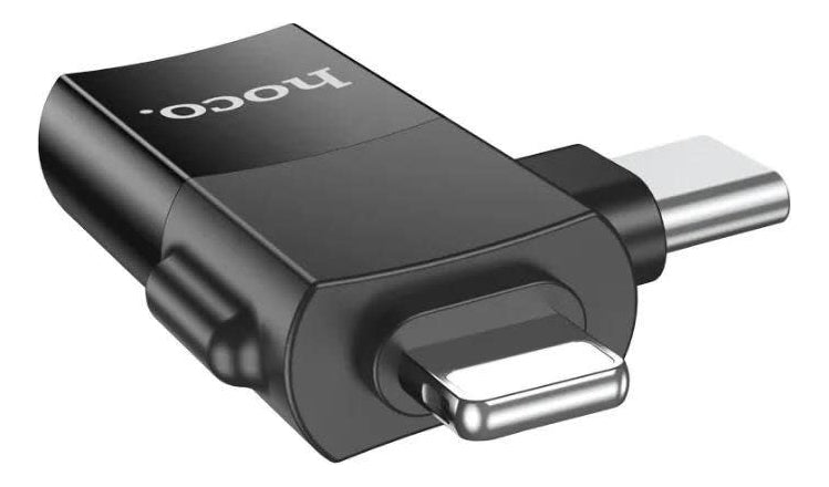 Adaptador Dual Hoco UA17 Lightning + USB-C Negro – imagen 3