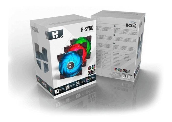 Kit 3 Ventiladores H-sync Rgb Funcion Pwm 4pines Nox – imagen 2