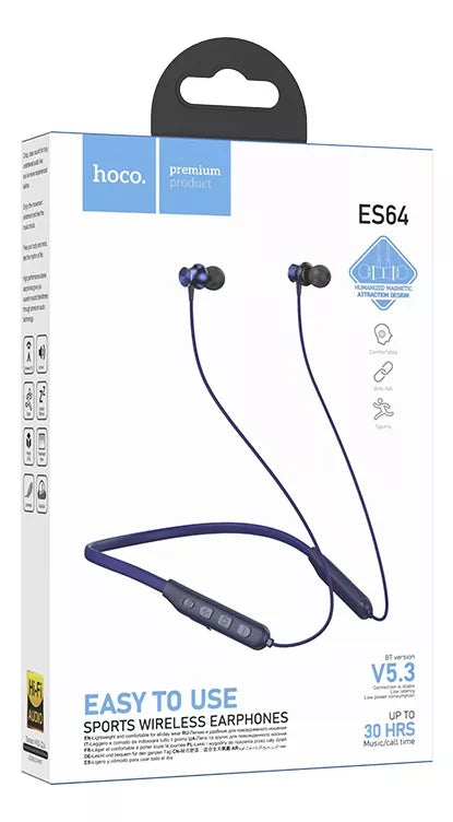 Audífonos Bluetooth Hoco Es64 Easy Sound Sports Azul – imagen 2