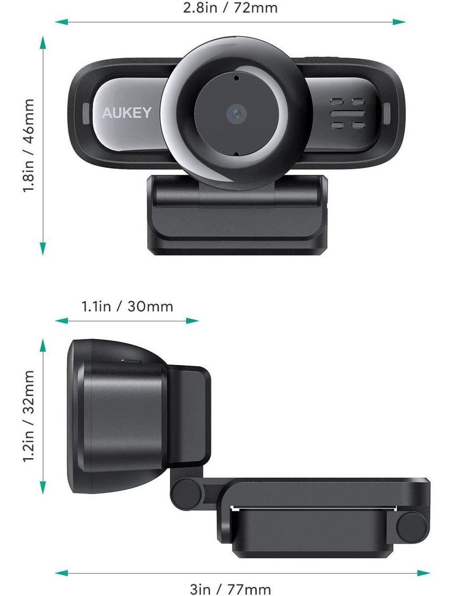 Webcam Aukey Autofocus 1080p Full HD Usb Negro – imagen 3