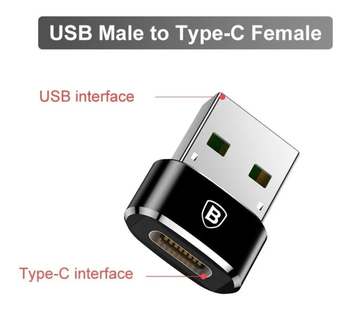 Adaptador Usb Macho A Usb-c Hembra 3.0 Baseus 5a – imagen 2