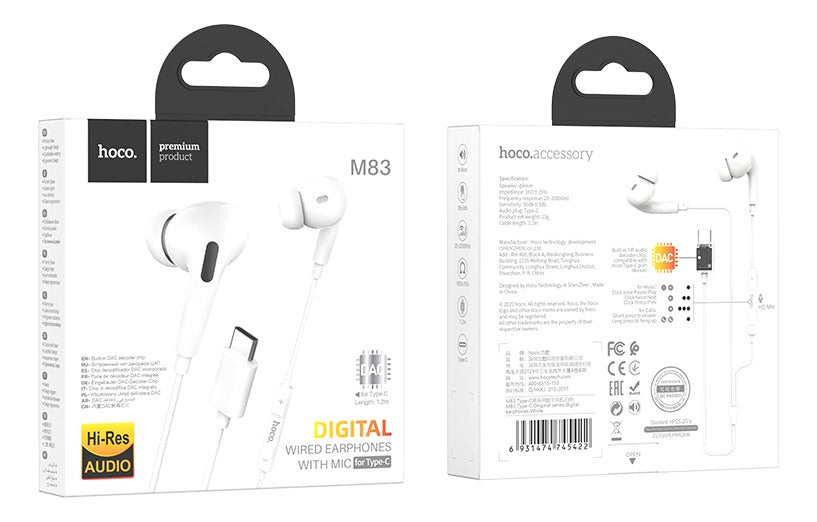 Audífonos In Ear Hoco M83 Tipo C Blanco – imagen 4