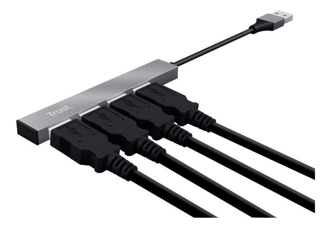 Hub Mini Usb 2.0 Trust Halyx 4 Puertos Metalico Gris – imagen 2