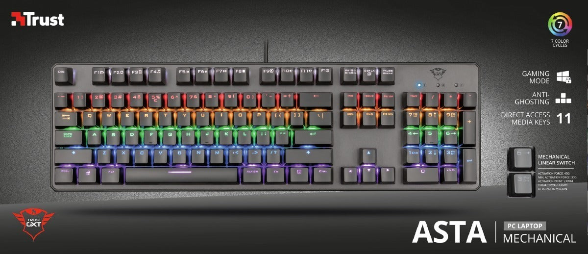 Teclado Gamer Mecanico Trust Asta Gxt 865 Rgb Negro – imagen 5