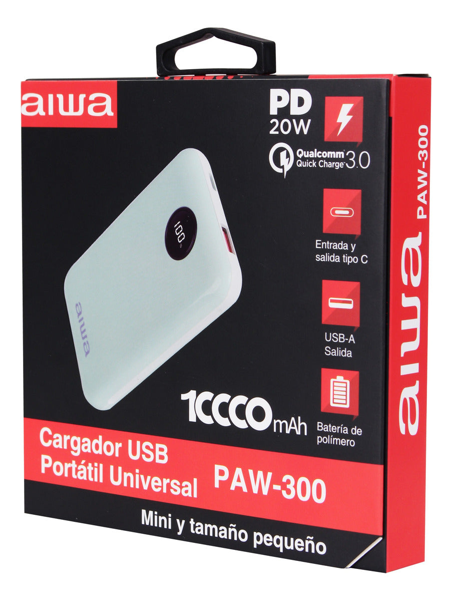 Powerbank Bateria Portatil Aiwa Paw-300 10000 Mah Celeste – imagen 4