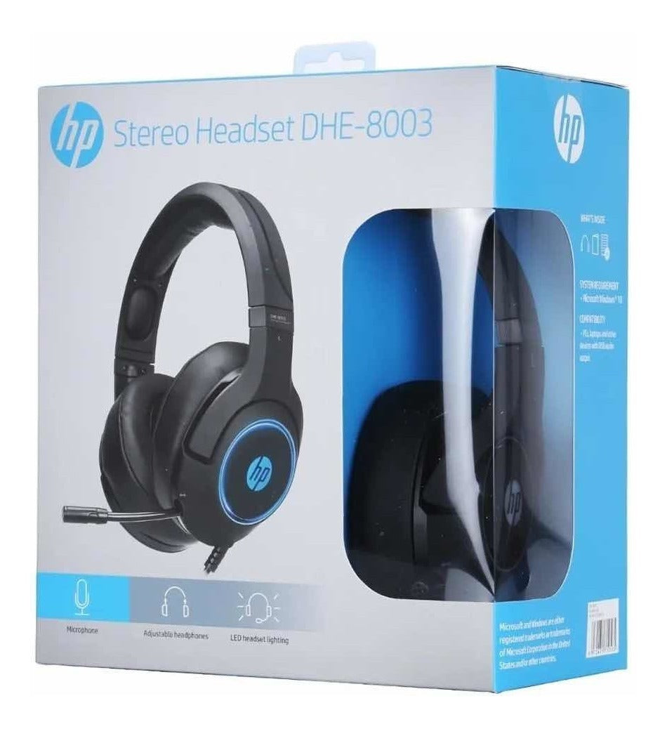Audifonos Gamer Hp DHE-8003 Pc Negro Azul – imagen 2