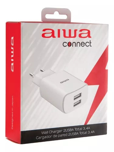 Cargador Rápido De Pared Doble Puerto Usb Aiwa Awp-2223w Blanco – imagen 3