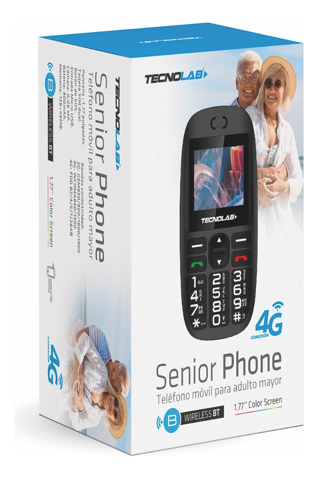 Teléfono Senior Tecnolab 4g Bt 1.7 Adulto Mayor Negro Tl486 – imagen 2