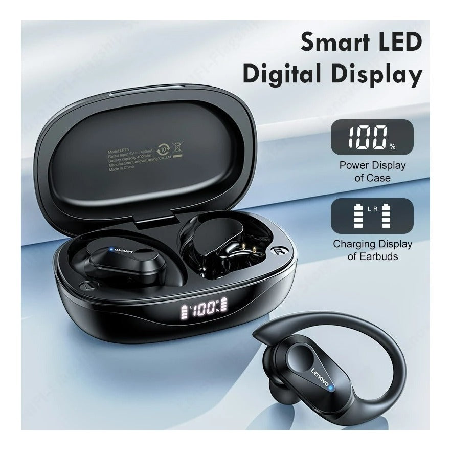 Audífonos In Ear Bluetooth Lenovo Lp75 Negro – imagen 4