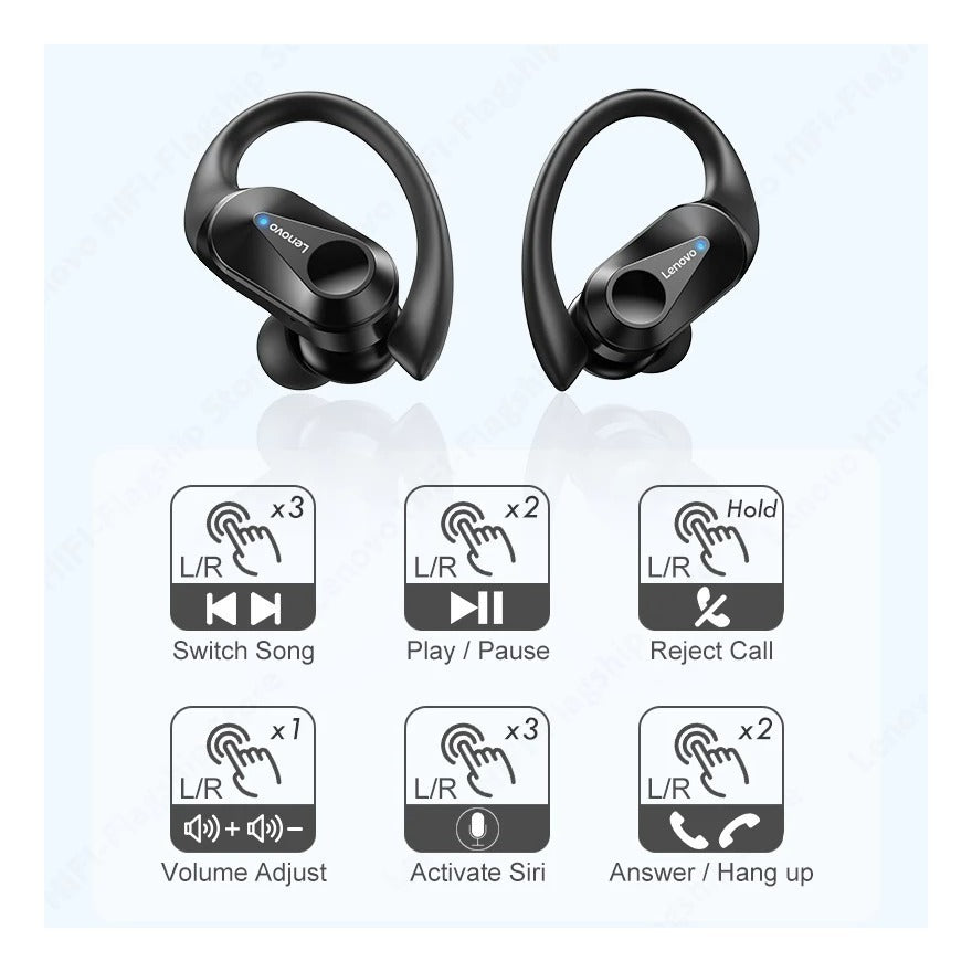 Audífonos In Ear Bluetooth Lenovo Lp75 Negro – imagen 3