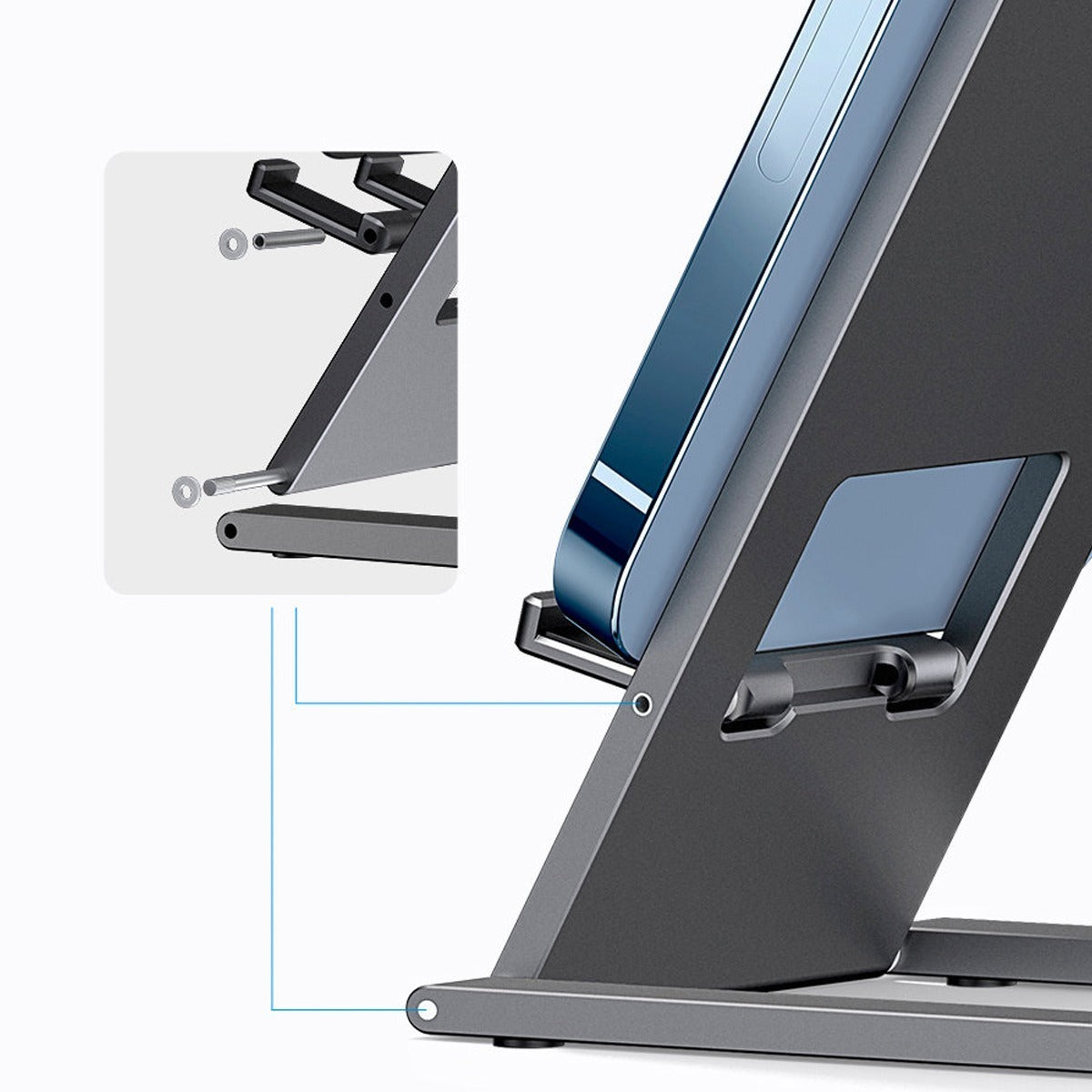 Soporte Escritorio Para Smartphone Tablet Metal Baseus Gris – imagen 3