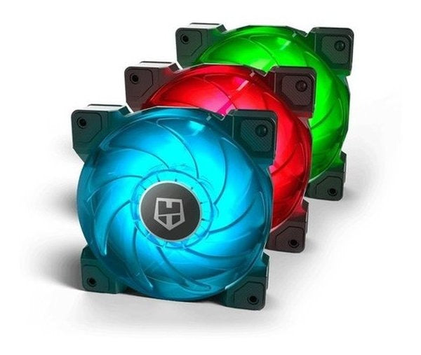 Kit 3 Ventiladores H-sync Rgb Funcion Pwm 4pines Nox – imagen 3