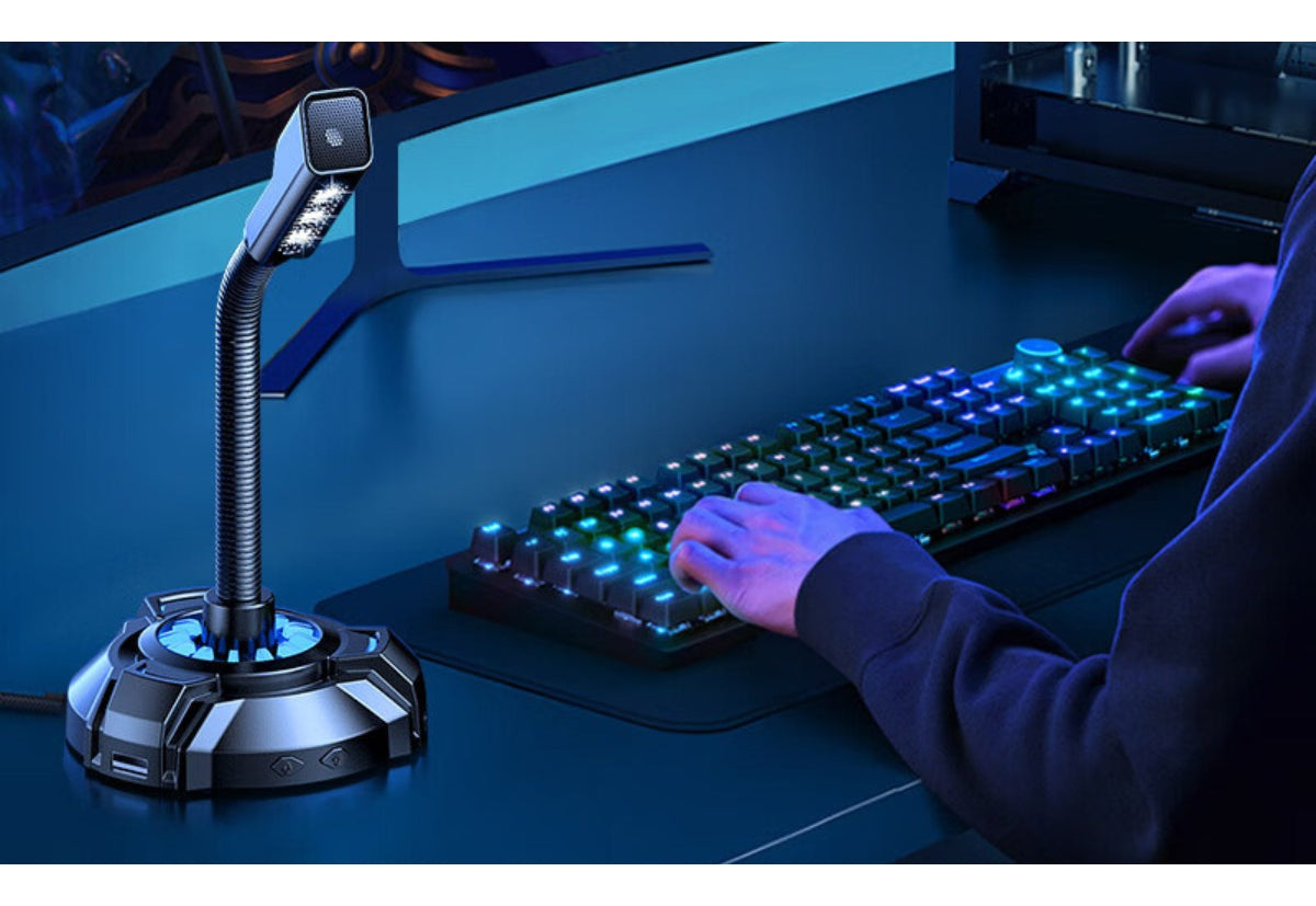 Microfono Escritorio Gamer Hp 3.5mm + Lampara Usb Dhp-1100c Negro – imagen 3