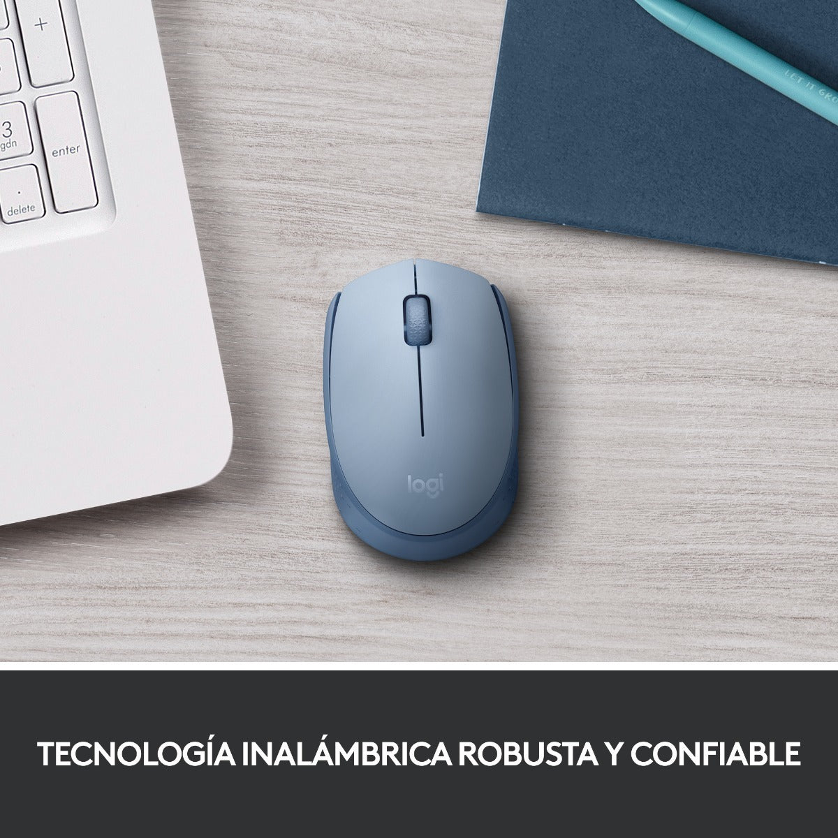 Mouse Inalambrico Logitech M170 Azul Claro – imagen 3