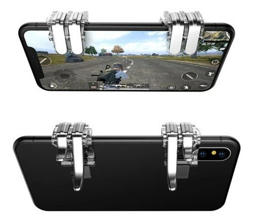 Combo Gatillo Doble + Gamepad Para Celulares Pubg Njoytech Negro – imagen 3