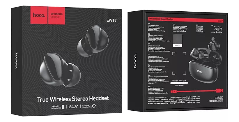 Audífonos In Ear Bluetooth Hoco Ew17 Negro – imagen 2