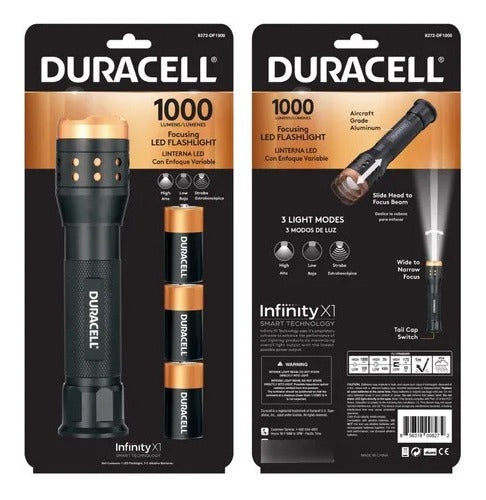 Linterna Duracell Foco Ajustable 1000 Lumen C/3 Pilas – imagen 4