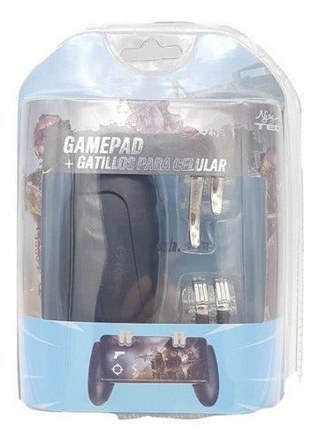 Combo Gatillo Doble + Gamepad Para Celulares Pubg Njoytech Negro – imagen 2