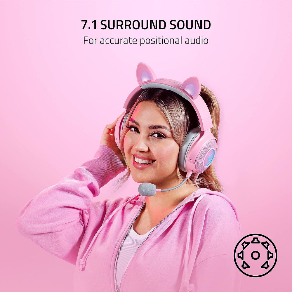 Audifono Gamer Razer Kraken Kitty V2 Pro Chroma Usb Rosado – imagen 5