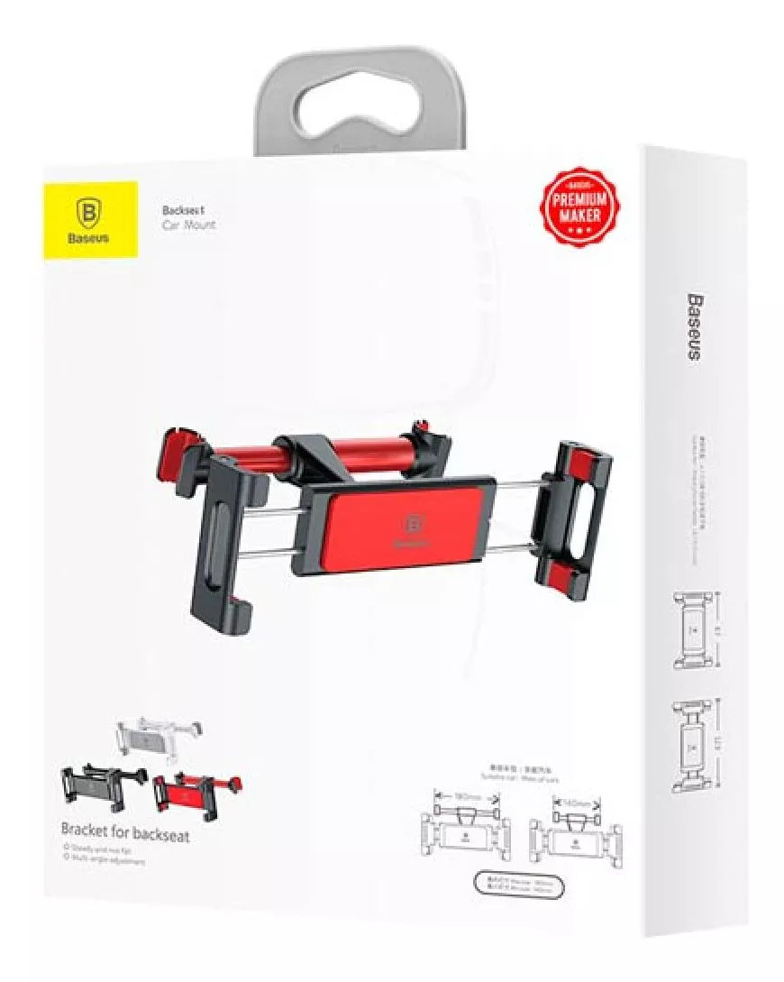 Soporte Respaldo Asiento Para Tablet Baseus Negro Rojo – imagen 2