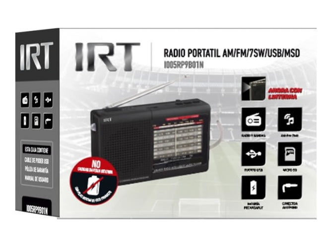 Radio Portatil Irt Recargable Am Fm Sw Usb Msd 9 Bandas – imagen 2