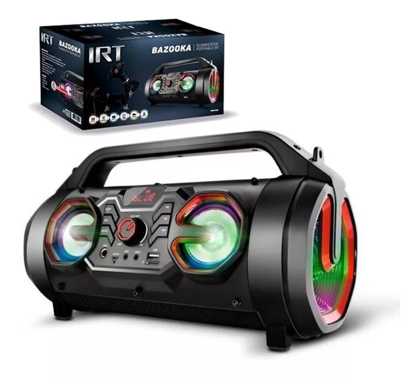 Parlante Bluetooth Portátil Bazooka Speaker Microfono Irt Fx Negro – imagen 3