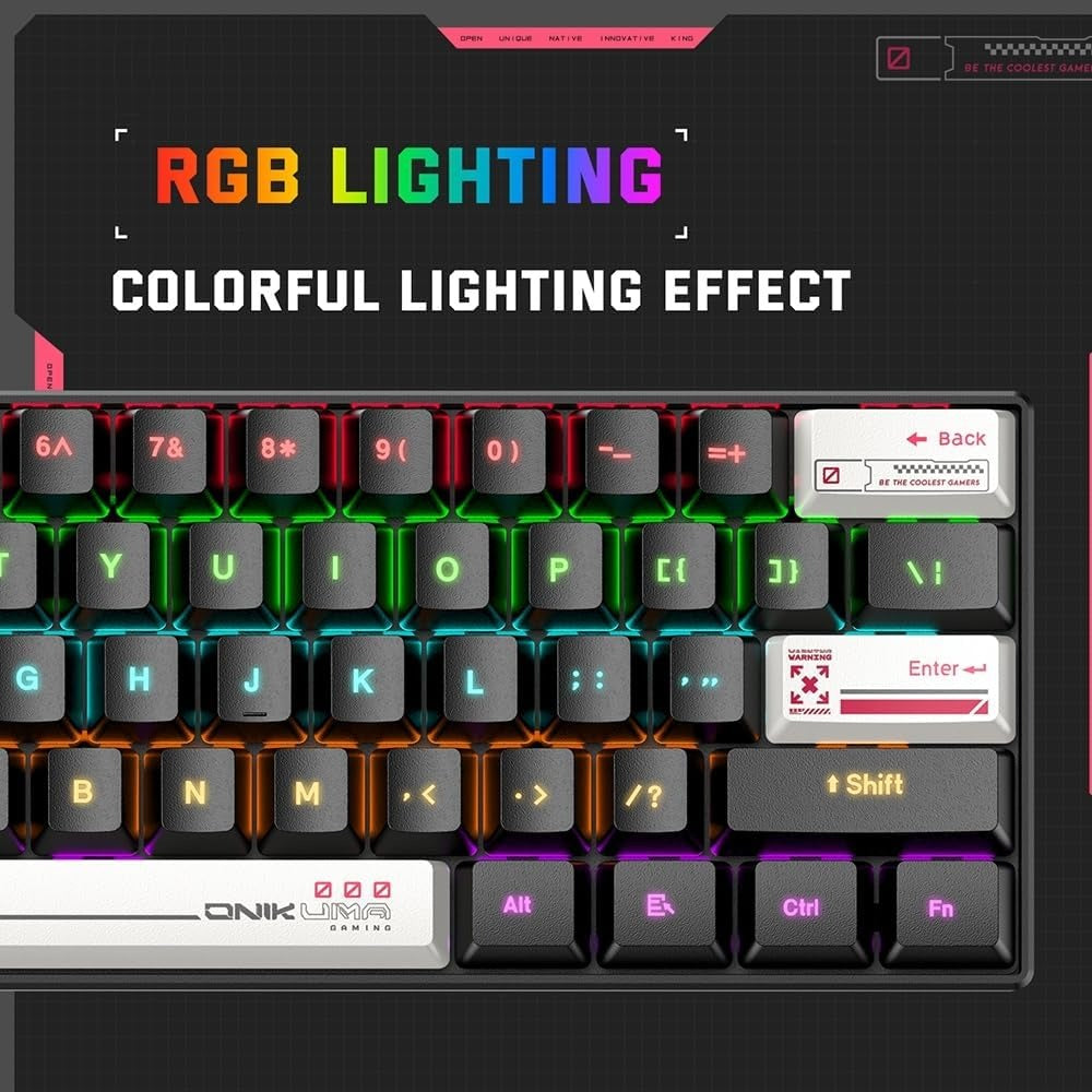 Teclado Gamer Mecanico Onikuma G55 Rgb 61 Teclas Ingles Rosa – imagen 3