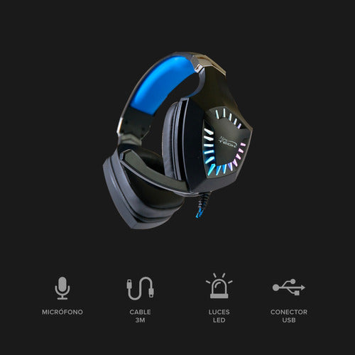 Audífonos Gamer Njoytech Rgb Usb V7.1 Ps4 Switch Pc Negro – imagen 4